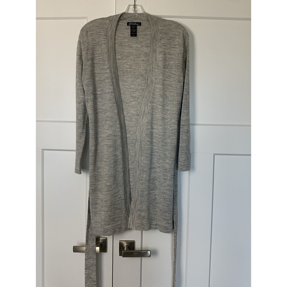 Viva Terra Alpaca Wool Gray Blend Open Front Cardigan - Size Medium‎